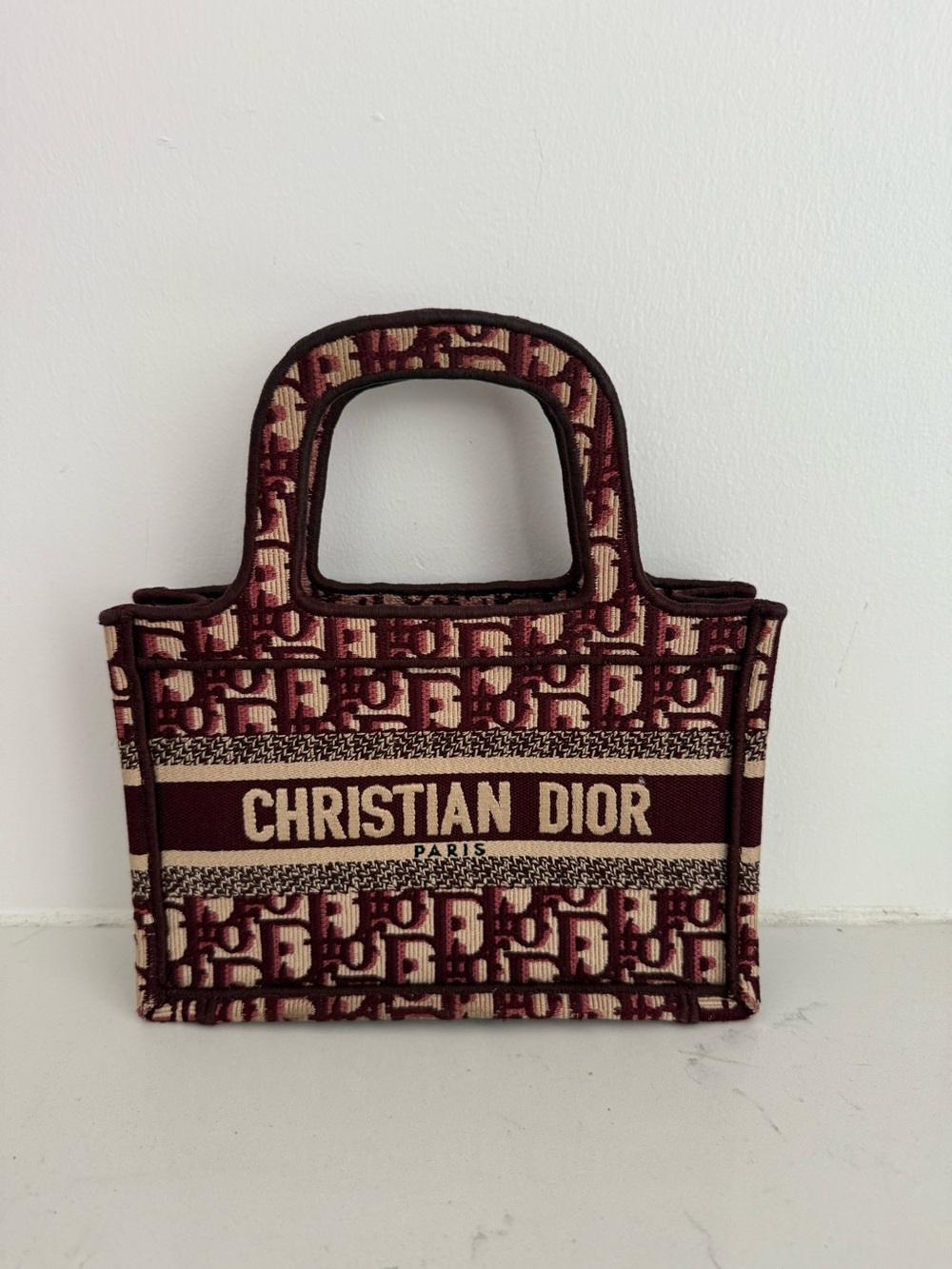 Dior Small Book Tote in Burgundy